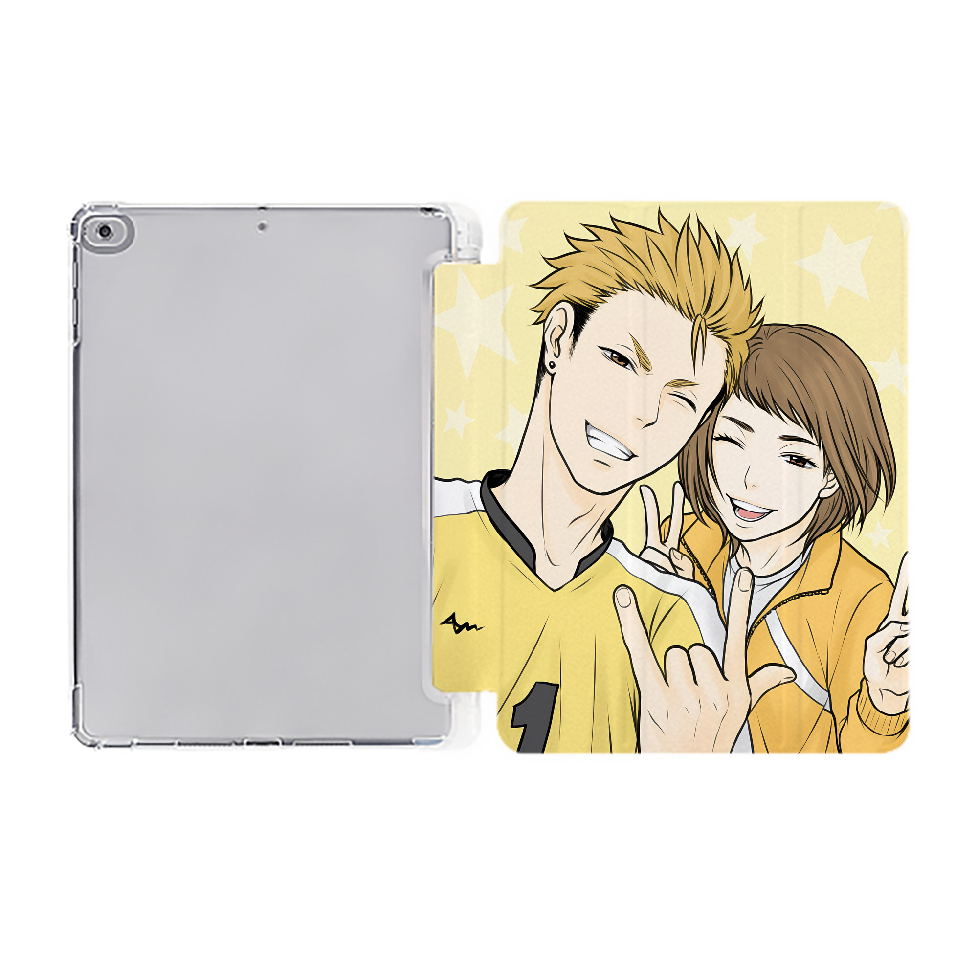 （画像用） ハイキュー!! Haikyu!! IPad ケース ペン収納付き 三つ折りスタンド PUレザー×シリコン 対応機種9.5/10.5/10.9インチ